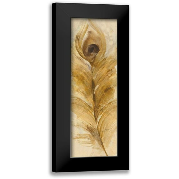 Hristova, Albena 9x18 Black Modern Framed Museum Art Print Titled - Feather Toss Single Feather