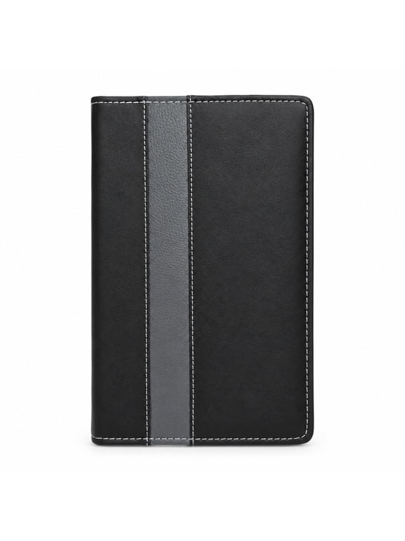- Classic Checkbook Cover with Textured Finish and Contrast Panel