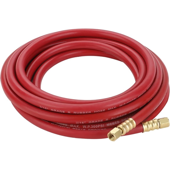 Hromee Air Acetylene Torch Hose 12-Feet X 3/16-Inch with 3/8"-24 LH Fittings