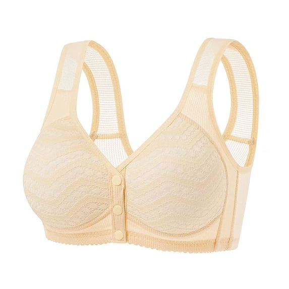 Hrsba 2 Pack Plus Size Bra Wireless Bras for Women Sleek detail,Ladies Large Size Non Steel Ring Gathering Breathable Daily Bra