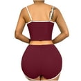 thumbnail image 1 of Hrsba Crew Neck Sleeveless Pajama Set for Women Solid Color Cami Tank Top and Elastic Waist Shorts Summer Ladies Soft Breathable Sleepwear Set, 1 of 4