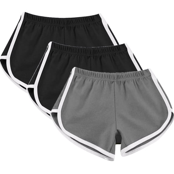 Hrsba 3Pc Shorts for Women Soft Stretchy Fabric Suitable for Yoga Home Use and Casual Daily Activities