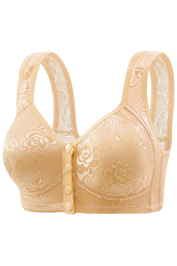 Back Smoothing Bras for Women,Plus Size Front Fasten Wireless Back Contour Lifting Daily Bra