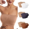 thumbnail image 1 of Hrsba Bandeau Bra,2 Pack Strapless Wireless Smooth Breathable Daily Wrap Top Bra, 1 of 6