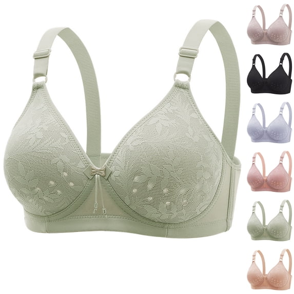 Hrsba Bandeau Bra,Magnetic Free Wireless Front Fasten Thin Cup Plus Size Tank Style Daily Undergarment