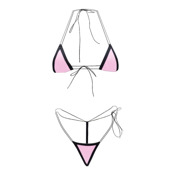 Hrsba Bikini Set for Women 2 Piece Bathing Suits with Sheer Overlay Lightweight Summer Swimwear