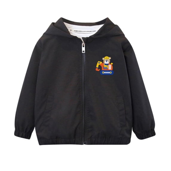Hrsba Boys Girls Coat Kids Unisex Jacket Kids Unisex Long Sleeve Lightweight Jacket With Hood Windproof Waterproof For Fall And Winter