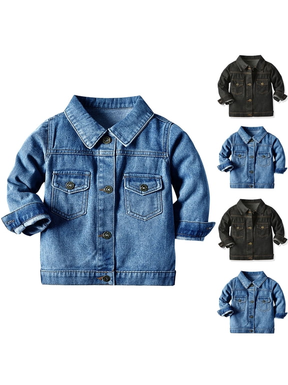 Boys Girls Winter Outerwear Coats,Casual Jacket for Kids,Boys And Girls Loose Type Jacket Can Wear Jacket Children's Denim Clothing Casual Cardigan,Black,70