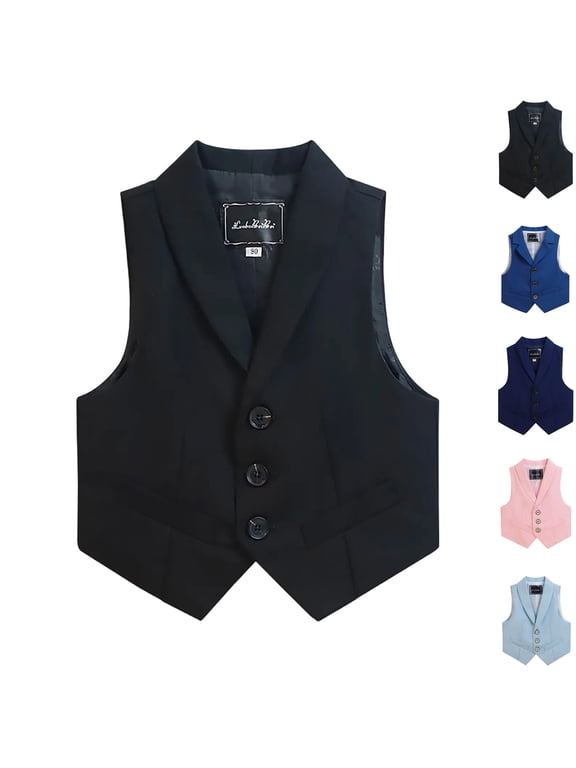 Boys Girls Winter Outerwear Coats,Casual Jacket for Kids,Fashion Solid Boy' Casual Sleeveless Children Short Printing Faux Leather Outwear Blouse,Blue,120