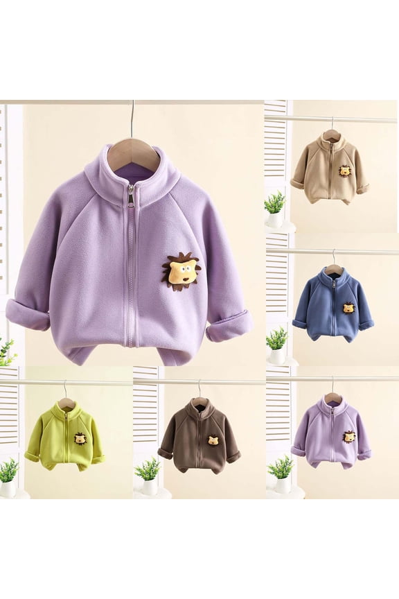 Boys Girls Winter Outerwear Coats,Casual Jacket for Kids,Boys' Winter Thick Fleece Coat,Green,80