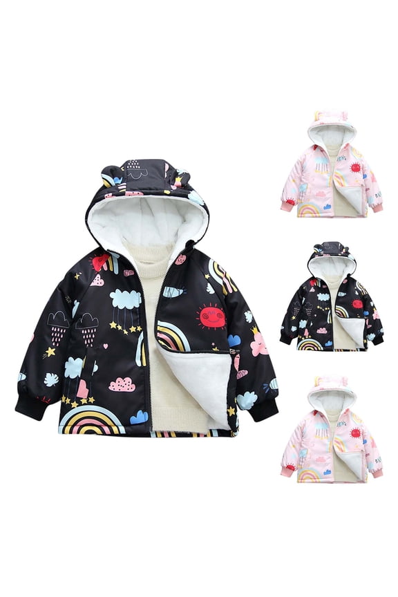 Boys Girls Winter Outerwear Coats,Casual Jacket for Kids,Children's Winter Fleece Jacket,Pink,100