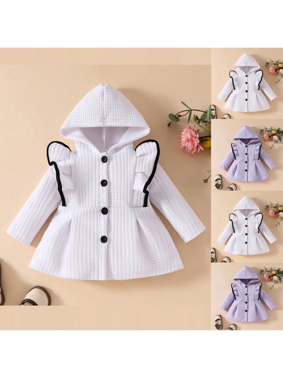 Boys Girls Winter Outerwear Coats,Casual Jacket for Kids,Fashion Girl Casual Long Sleeve Hoodie Coat Girl's Coat,Purple,3M
