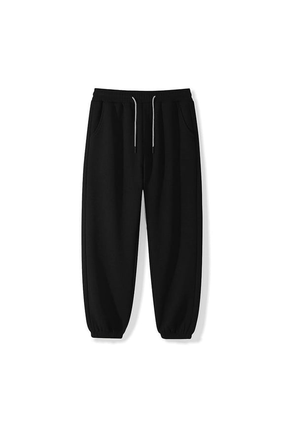 Sweatpants Boys Solid Color Elastic Waist Long Pants with Side Pockets Loose Casual Soft Lightweight Fabric Daily Outdoor Wear