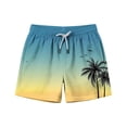 thumbnail image 1 of Hrsba Boys Swimming Trunks Print With Pockets Drawstring Elastic Waist Summer Outdoor Wear Beach Shorts For Boys, 1 of 6