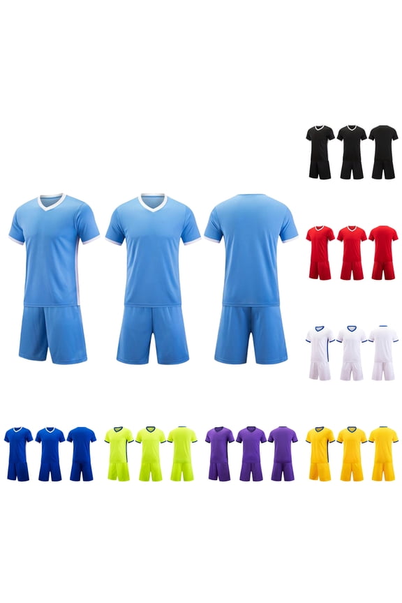Toddler Boy Outfit Solid Tone V Neck Short Sleeve Two Piece Suit Pleasant Elastic Material for School Event and Daily Practice Outfit