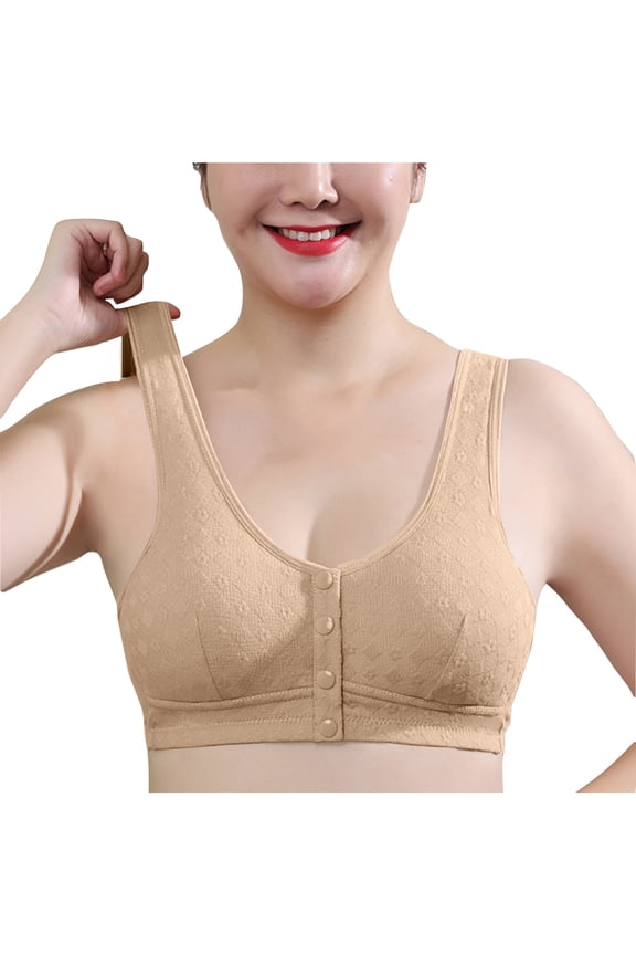 Bra,One Piece Soft Wireless Front Fastener Daily Light Outer Layer Bra