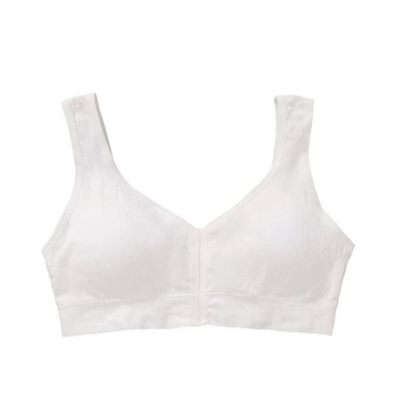 Hrsba Wireless Bras for Women Plus Size Wide Straps Racerback Side Control Breathable Sports Bra