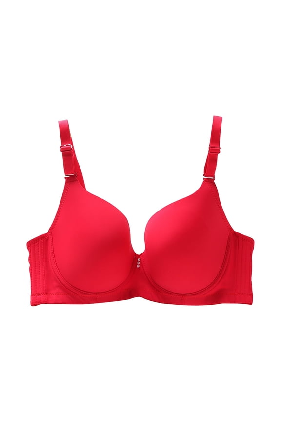 Womens Bra D Cup Plus Size Solid Color Thin Underwire Lifting Support Sagging Bra