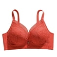 thumbnail image 1 of Hrsba Womens Wireless Bra Lace Embroidery Back Closure Lightly Padded Bottom Breathable Comfortable Bra, 1 of 7