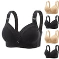 thumbnail image 1 of Hrsba Plus Size Bras for Women,Thin Wireless Adjustable Side Support Lift Breathable Casual Bra, 1 of 4