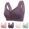 thumbnail image 1 of Hrsba Womens Wireless Bra Plus Size Wide Straps Front Zipper Lifting Support Breathable Seamless Bra, 1 of 3