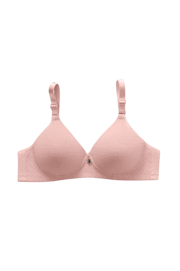 Womens Wireless Bra Solid Color Back Closure Thin Straps Lifting Support Side Control Everyday Bra