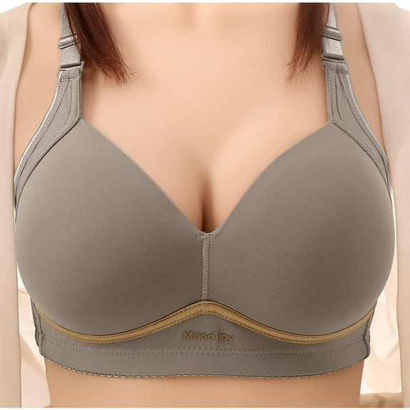 Hrsba Comfortable Bras for Women Wirefree Bras Womens Bra Solid Color Lightly Lined Pull On Breathable Medium Support No Underwire