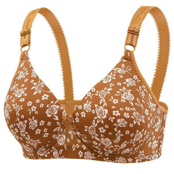 Hrsba Bras For Women No Underwire, Comfortable Bras For Women Seamless Bras For Women Womens Bra Print Lightly Lined Adjustable Straps Breathable Medium Support No Underwire