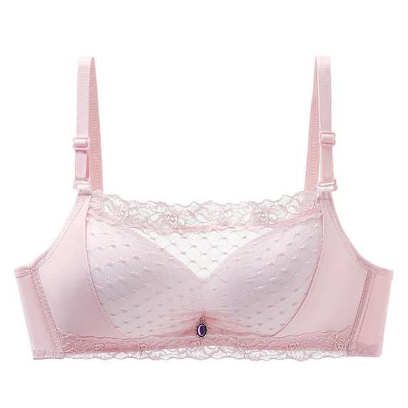 Hrsba Seamless Bras for Women Wireless Bras for Women Wirefree Bras Solid Color Lace Backless Racerback Pull On Lightly Lined Medium Support No Underwire