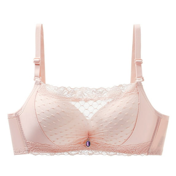 Hrsba Seamless Bras for Women Wireless Bras for Women Wirefree Bras Solid Color Lace Backless Racerback Pull On Lightly Lined Medium Support No Underwire