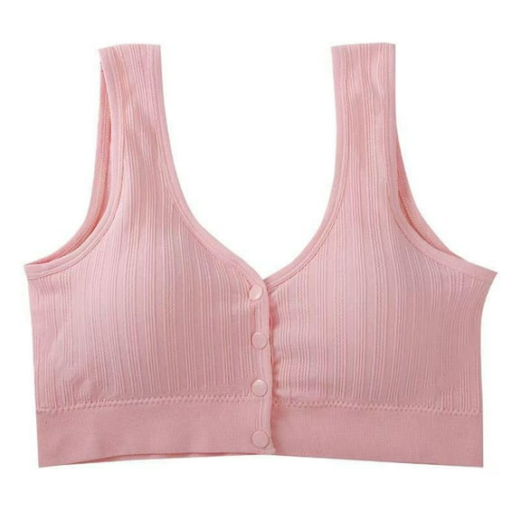 Hrsba Womens Push Up Bra Wireless Bras for Women Wirefree Bras Solid Color Front Closure Wide Straps No Underwire Lightly Lined Medium Support