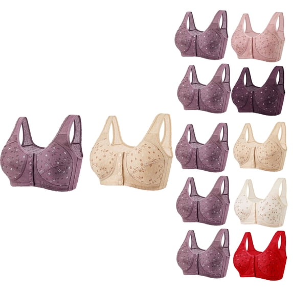 Hrsba Bras for Women,2 Pack Plus Size Wireless Breathable Daily Basic Bra