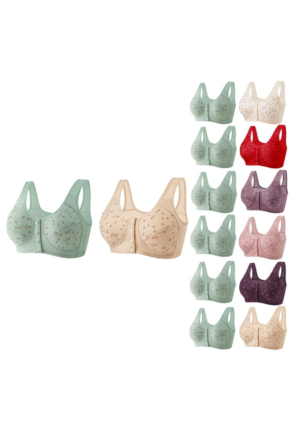 Bras for Women,2 Pack Plus Size Wireless Breathable Daily Basic Bra