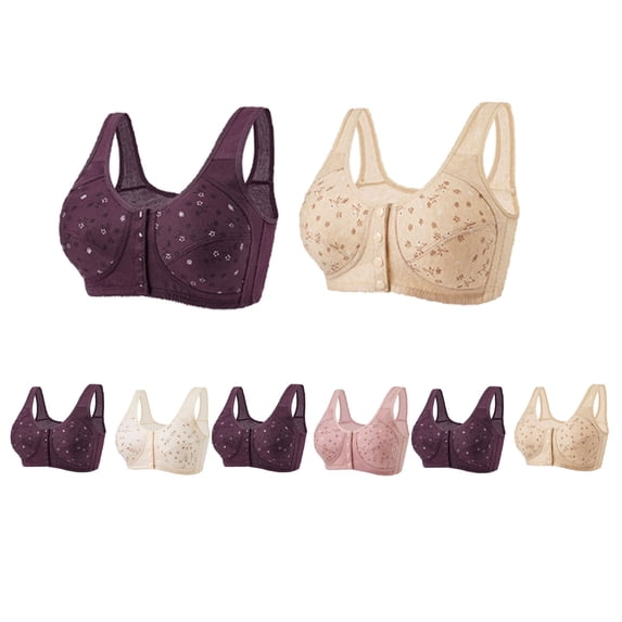 Hrsba Bras for Women,2 Pack Plus Size Wireless Breathable Daily Basic Bra