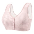 thumbnail image 1 of Hrsba Built In Bra Tank Tops for Women Plaid Front Closure Wireless Plus Size Push Up Breathable Daily Wear Bras, 1 of 4