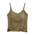 thumbnail image 1 of Hrsba Camisole Tops for Women,Ladies Short Solid Color Lyocell Padded Adjustable Strap Outerwear Loungewear Spaghetti Strap Sleep Tank, 1 of 3
