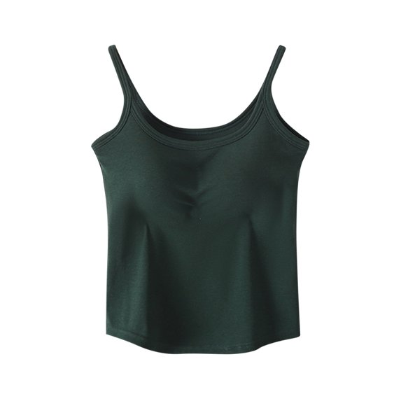Hrsba Camisole Tops for Women,Solid Color Adjustable Strap Camisole with Built In Bra Breathable for Sleep and Daily Layering