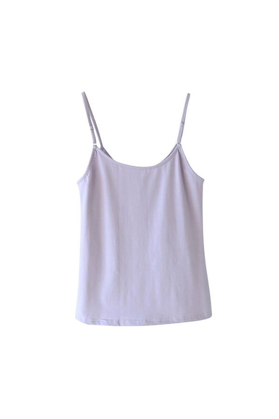 Camisole Tops for Women,Women Sleepwear,Ladies Fashion Solid Color Padded Spaghetti Strap Wirefree Built In Bra Outerwear Loungewear Tank Top