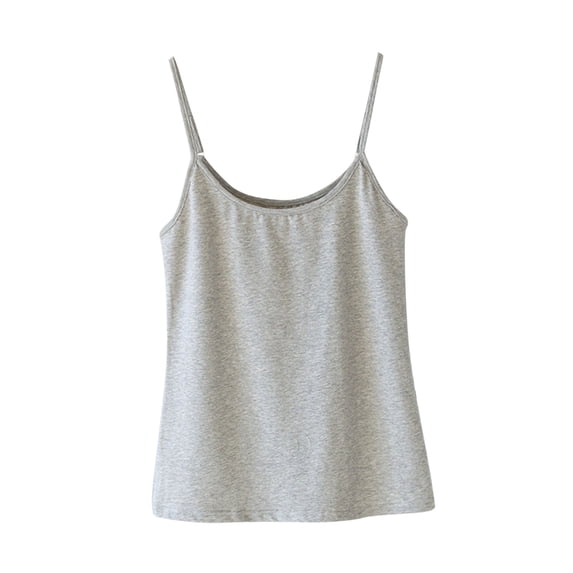 Hrsba Camisole Tops for Women,Women Sleepwear,Ladies Fashion Solid Color Padded Spaghetti Strap Wirefree Built In Bra Outerwear Loungewear Tank Top