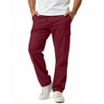 thumbnail image 1 of Hrsba Casual Pants for Men,Mens Sweatpants Solid Color Elastic Waist Drawstring with Pockets Adjustable Cuffed Pants, 1 of 5