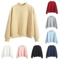 thumbnail image 1 of Hrsba Casual Sweatshirts for Women Solid Color Long Sleeve Loose Pullover Sweatshirt, 1 of 4