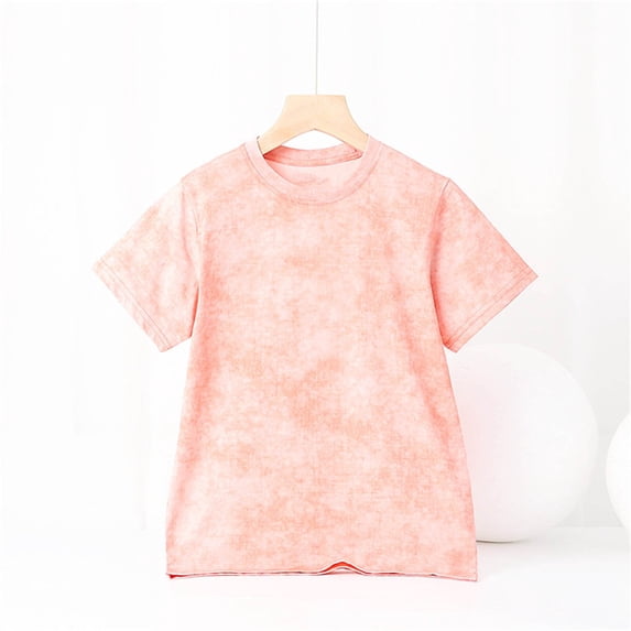 Hrsba Children T Shirt Print Short Sleeve Crew Neck Summer Casual Lightweight Kids Tee Light Feel Pullover Style for Kids