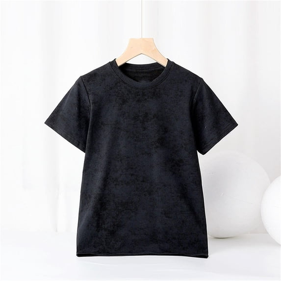 Hrsba Children T Shirt Print Short Sleeve Crew Neck Summer Casual Lightweight Kids Tee Light Feel Pullover Style for Kids