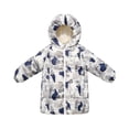thumbnail image 1 of Hrsba Fall Jacket for Girls Kids Printed Long Sleeved Hooded Thickened Mid Length Warm Outerwear with Pockets for 2 to 10 Years Old Casual Jackets, 1 of 5