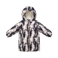 thumbnail image 1 of Hrsba Fall Jacket for Girls Kids Printed Long Sleeved Hooded Thickened Mid Length Warm Outerwear with Pockets for 2 to 10 Years Old Casual Jackets, 1 of 4