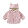 thumbnail image 1 of Hrsba Children's Winter Thickened Hooded Warm Coat Winter Warm Fleece-lined Jacket For Kids 2-8 Years Kids Unisex Long Sleeve Fleece Jacket With Hood Zipper And Pockets, 1 of 4