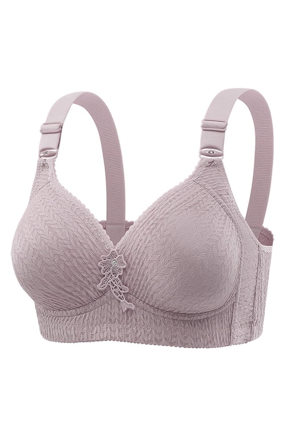Comfortable Bras for Women, Plus Size Fixed Cup Multi Hook Back Closure Breathable Daily Bras
