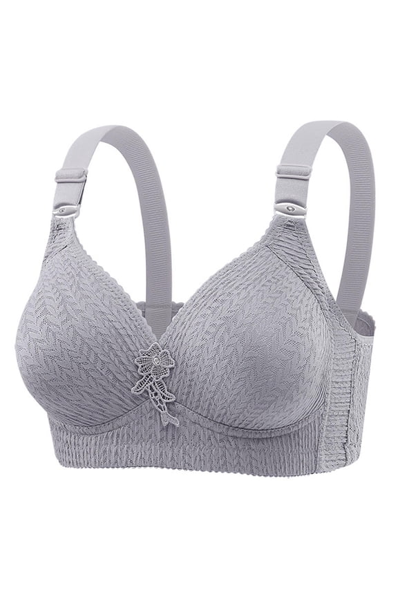 Comfortable Bras for Women, Plus Size Fixed Cup Multi Hook Back Closure Breathable Daily Bras