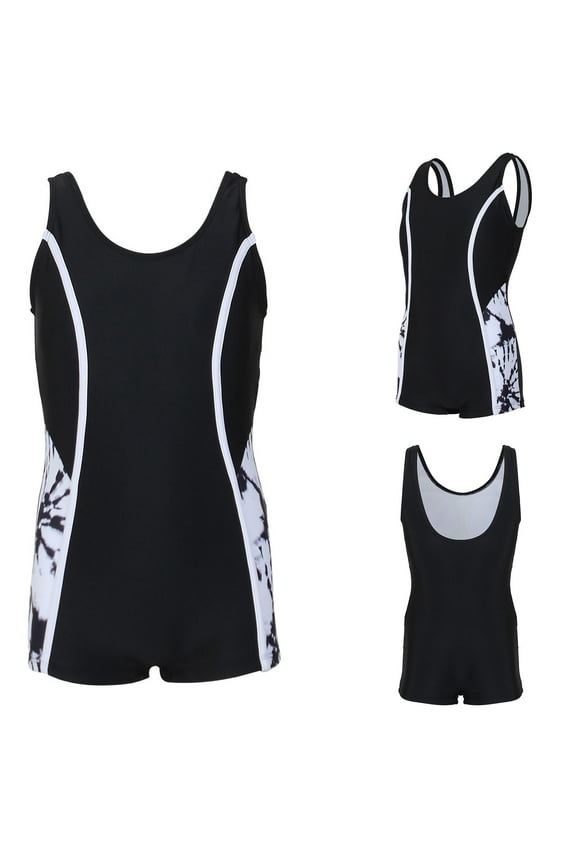 Contrast Tone Surf Style 1 Piece Swimsuit Summer Beach Swimwear for Girls