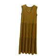 thumbnail image 1 of Hrsba Plus Size Cozy Loungewear Solid Color Pleated Rayon Sleep Dress Sleeveless Loose Long Style Comfortable Soft Lightweight Summer Home Pajama, 1 of 3